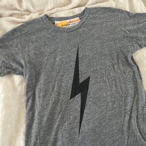 Aviator Nation grey lightning bolt tee